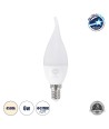 GLOBOSTAR® CANDLE 60007 Λάμπα Κεράκι E14 C37T LED 6W 582lm 260° AC 220-240V IP20 Φυσικό Λευκό 4500K - Lumileds SMD Chip - Λευκό Γαλακτερό - Μ3.7 x Π3.7 x Υ10cm - 3 Χρόνια Εγγύηση